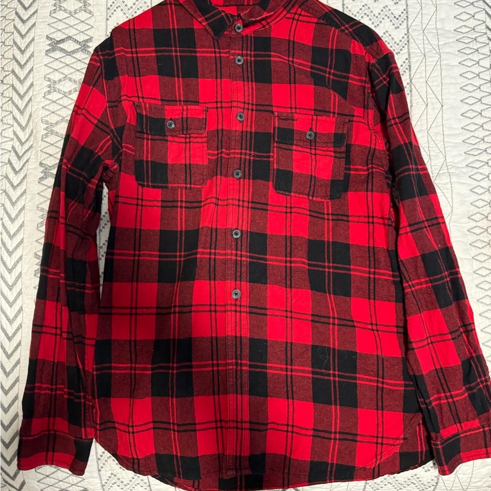 Red and Black Plaid Men's Shirt